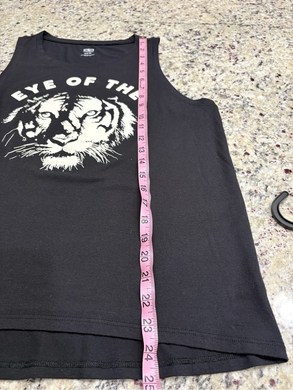 Athletic Works black Eye of the Tiger tank top with tiger face in medium 8-10 - Picture 8 of 9